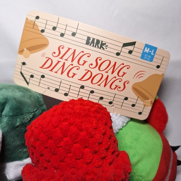 NWT Bark Sing Song Ding Dongs Dog Toy M-L - Picture 5 of 6